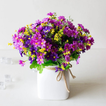 31cm 28Κεφαλές Τεχνητό Μίνι Ζέρμπερα Λουλούδι Κλαδί Γάμου Γενέθλια Σπίτι Σαλόνι Διακόσμηση επιφάνειας εργασίας Μαργαρίτα Ψεύτικα λουλούδια