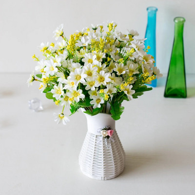 31 cm 28 galvas Mākslīgais mini gerberas ziedu zars kāzu dzimšanas dienas ballīte Mājas viesistabas darbvirsmas dekors Margrietiņas viltoti ziedi