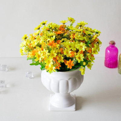 31 cm 28 galvas Mākslīgais mini gerberas ziedu zars kāzu dzimšanas dienas ballīte Mājas viesistabas darbvirsmas dekors Margrietiņas viltoti ziedi