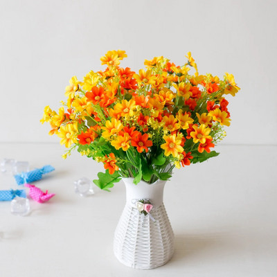 31 cm 28 galvas Mākslīgais mini gerberas ziedu zars kāzu dzimšanas dienas ballīte Mājas viesistabas darbvirsmas dekors Margrietiņas viltoti ziedi