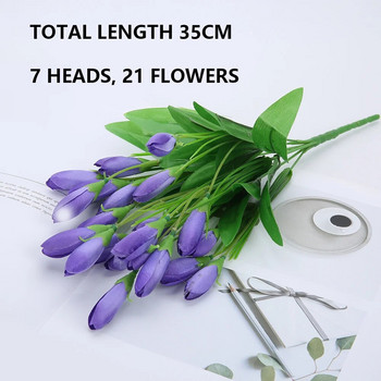 21 Heads Tulip Artificial Flower Silk Lavender Tulips Bouquet Fake λουλούδι για διακόσμηση γάμου Λουλούδια Διακόσμηση κήπου σπιτιού