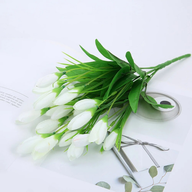 21 fej tulipán művirág selyem levendula tulipán csokor hamis virág esküvői dekorációhoz virágok otthoni kerti dekorációhoz