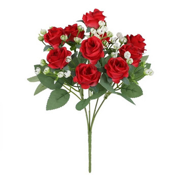 Μπουκέτο τριαντάφυλλο Τεχνητά λουλούδια Παιώνια Γάμος Διακόσμηση Σπιτιού Ψεύτικο λουλούδι Τραπέζι Βάζο Σαλονιού Χριστουγεννιάτικο αξεσουάρ διακόσμησης σπιτιού