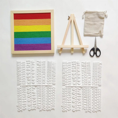 Filc levéltábla fakeret cserélhető szimbólumok számok karakterek üzenőfal Otthoni irodai dekoráció Születésnapi ajándék gyerekeknek