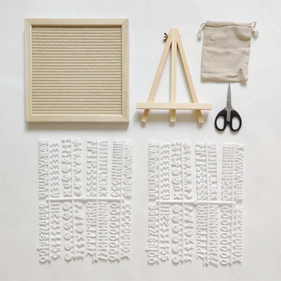 Filc levéltábla fakeret cserélhető szimbólumok számok karakterek üzenőfal Otthoni irodai dekoráció Születésnapi ajándék gyerekeknek