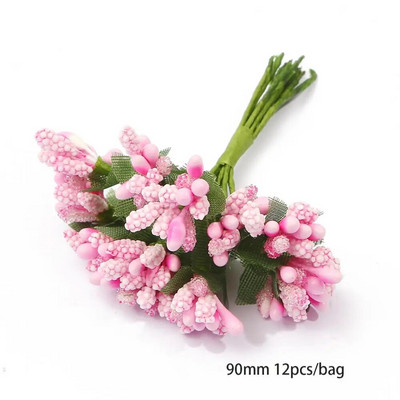 6/10/12/60/70/90/144db Rózsaszín vegyes hibrid virág cseresznye porzó bogyók köteg barkács torta karácsonyi esküvői ajándékdoboz koszorúk dekor