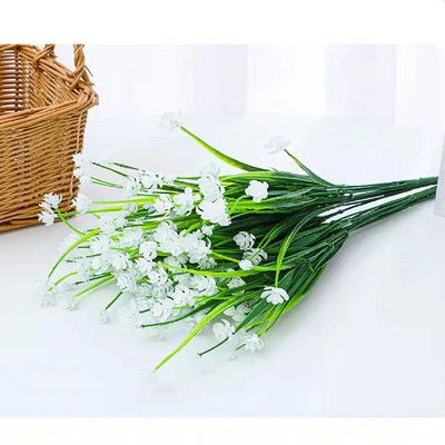 1 buchet de 7 furculițe plante cu flori artificiale în aer liber anti-ultraviolete agățat ghiveci de flori de grădină verandă decorare nuntă