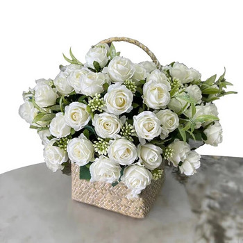 Τεχνητά λουλούδια Τριαντάφυλλο Μπουκέτο Νύφη Γάμος Διακόσμηση Κήπου Παιώνια Ψεύτικο Λουλούδι Χριστουγεννιάτικο Δώρο Διακοσμητικά Βάζο