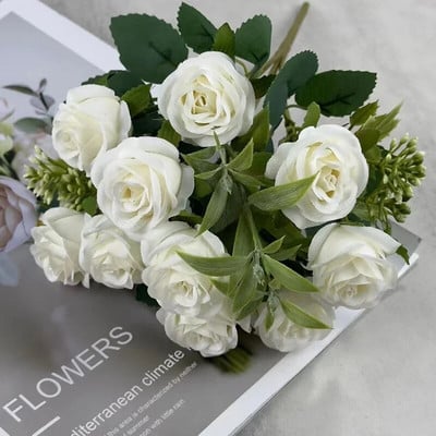 Umelé kvety Ruža Kytica Nevesta Svadba Domov Záhradná dekorácia Pivonka Falošný kvet Vianočný darček Stol Váza Dekorácie