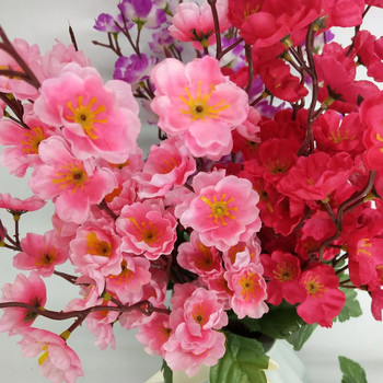 Τεχνητό λουλούδι Silk Peach Blossom Branch Cherry Room Home Χριστουγεννιάτικη διακόσμηση Αξεσουάρ γάμου με άνθη δαμάσκηνου