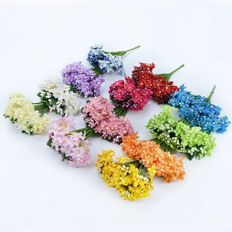 12 db Gypsophila porzó vázák otthoni dekorációhoz Kiegészítők Esküvői dekoratív virágok Barkácsolás Ajándékdoboz Művirágok