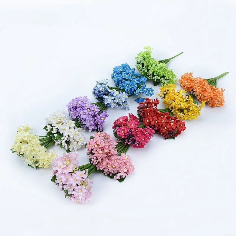 12 db Gypsophila porzó vázák otthoni dekorációhoz Kiegészítők Esküvői dekoratív virágok Barkácsolás Ajándékdoboz Művirágok