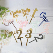 1 St Birthday Party Tort Topper Happy Wedding Anniversary Decoration Tort Coroana Acrilic Numărul Un Steaguri pentru Baby Shower