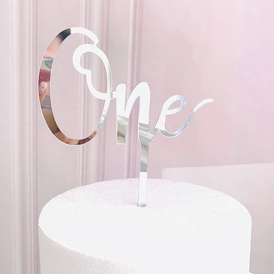 1 St Birthday Party Tort Topper Happy Wedding Anniversary Decoration Tort Coroana Acrilic Numărul Un Steaguri pentru Baby Shower