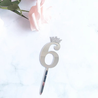 1 St Birthday Party Tort Topper Happy Wedding Anniversary Decoration Tort Coroana Acrilic Numărul Un Steaguri pentru Baby Shower