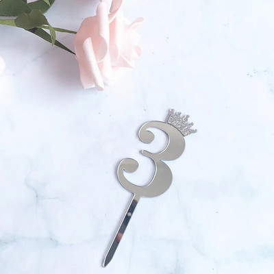 1 St Birthday Party Tort Topper Happy Wedding Anniversary Decoration Tort Coroana Acrilic Numărul Un Steaguri pentru Baby Shower