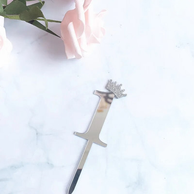 1 St Birthday Party Tort Topper Happy Wedding Anniversary Decoration Tort Coroana Acrilic Numărul Un Steaguri pentru Baby Shower