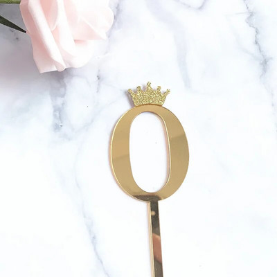 1 St Birthday Party Tort Topper Happy Wedding Anniversary Decoration Tort Coroana Acrilic Numărul Un Steaguri pentru Baby Shower