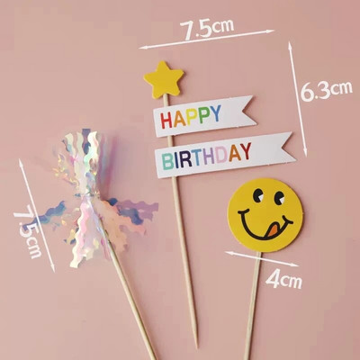 Stil Ins Colorat Scrisoare La Mulți Ani Decorație De Tort De Gumă Moale De Decorare De Tort Color Dulciuri Rechizite De Petrecere Pentru Copii Cadouri