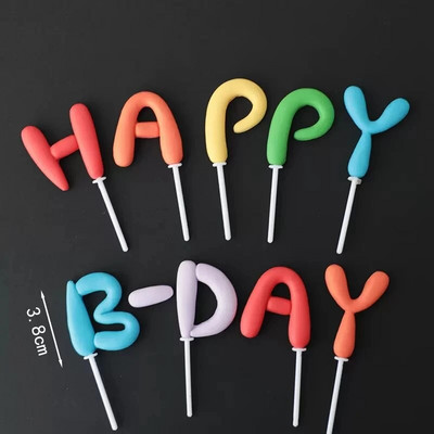 Stil Ins Colorat Scrisoare La Mulți Ani Decorație De Tort De Gumă Moale De Decorare De Tort Color Dulciuri Rechizite De Petrecere Pentru Copii Cadouri