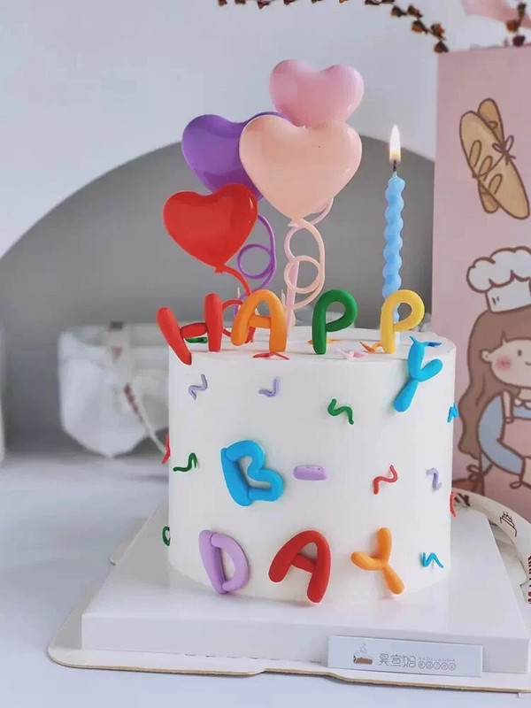 Stil Ins Colorat Scrisoare La Mulți Ani Decorație De Tort De Gumă Moale De Decorare De Tort Color Dulciuri Rechizite De Petrecere Pentru Copii Cadouri