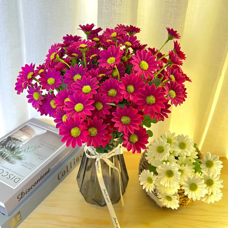 Mesterséges gerbera Művirágok Esküvői INS Dekorációs Stílus Otthon Asztali dekoráció Hamis virágok Esküvői dekorációk
