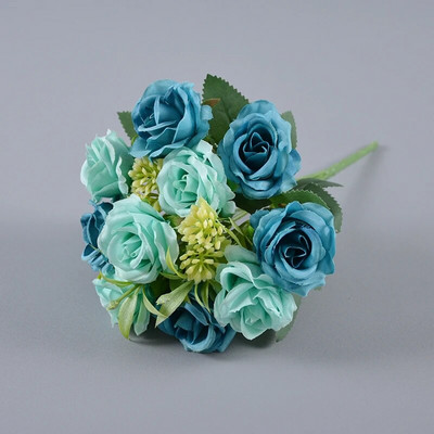 10 κεφάλια τεχνητά λουλούδια Μεταξωτό τριαντάφυλλο παιωνία Σπίτι Κήπος Διακόσμηση γάμου Χειροτεχνία Χριστουγεννιάτικα ψεύτικα φυτά Βάζο Διακόσμηση σπιτιού