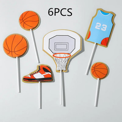 1 set Baschet La mulți ani Toppers pentru Tort Fotbal Cupcake Toppers pentru Copii Băieți Decorare Tort pentru petrecere de aniversare Baby Show