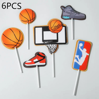 1 set Baschet La mulți ani Toppers pentru Tort Fotbal Cupcake Toppers pentru Copii Băieți Decorare Tort pentru petrecere de aniversare Baby Show