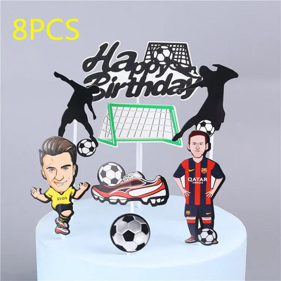 1 set Baschet La mulți ani Toppers pentru Tort Fotbal Cupcake Toppers pentru Copii Băieți Decorare Tort pentru petrecere de aniversare Baby Show