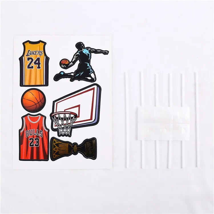 1 set Baschet La mulți ani Toppers pentru Tort Fotbal Cupcake Toppers pentru Copii Băieți Decorare Tort pentru petrecere de aniversare Baby Show