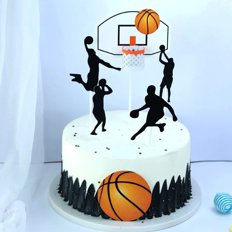 1 set Baschet La mulți ani Toppers pentru Tort Fotbal Cupcake Toppers pentru Copii Băieți Decorare Tort pentru petrecere de aniversare Baby Show