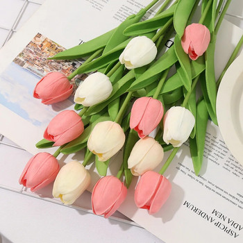 3-5 ΤΕΜ. Τεχνητά λουλούδια τουλίπας Ανθοδέσμη αληθινής αφής Fake λουλούδια Διακόσμηση για προμήθειες γάμου Διακόσμηση σπιτιού Βαλεντίνου λουλούδια