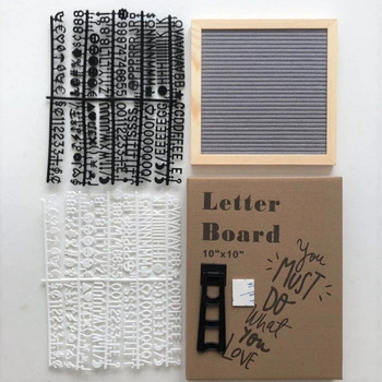 Ξύλινη πινακίδα μηνυμάτων 10x10 ιντσών Πίνακας από φελλό Διακόσμηση τοίχου Felt Letterboard Oak 450Letters Τσάντα σχεδίασης Felt Letter Board Διακόσμηση σπιτιού