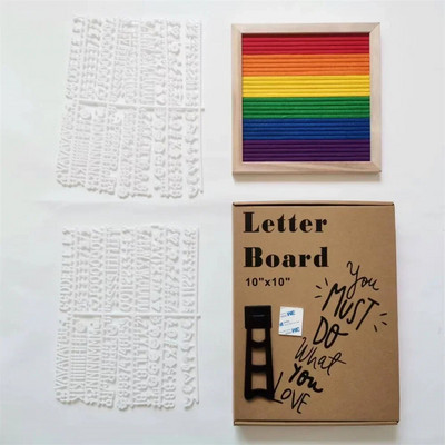 10x10 inča Drvena ploča s porukom Plutena ploča Zidni dekor Filc Letterboard Oak 450 Letters Drawstring Bag Filc Letterboard Home Decor