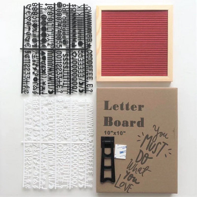 10x10 inča Drvena ploča s porukom Plutena ploča Zidni dekor Filc Letterboard Oak 450 Letters Drawstring Bag Filc Letterboard Home Decor