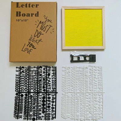 10x10 inča Drvena ploča s porukom Plutena ploča Zidni dekor Filc Letterboard Oak 450 Letters Drawstring Bag Filc Letterboard Home Decor