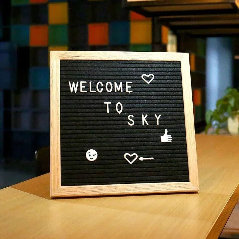 10x10 inča Drvena ploča s porukom Plutena ploča Zidni dekor Filc Letterboard Oak 450 Letters Drawstring Bag Filc Letterboard Home Decor