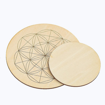 Мандала Crystal Grid Board Йога Медитация Свещена геометрична дървена чиния Медитация Йога Духовен олтар Wicca Ритуални консумативи