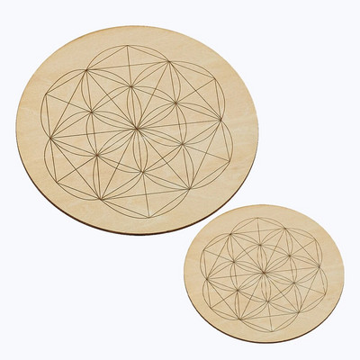 Мандала Crystal Grid Board Йога Медитация Свещена геометрична дървена чиния Медитация Йога Духовен олтар Wicca Ритуални консумативи