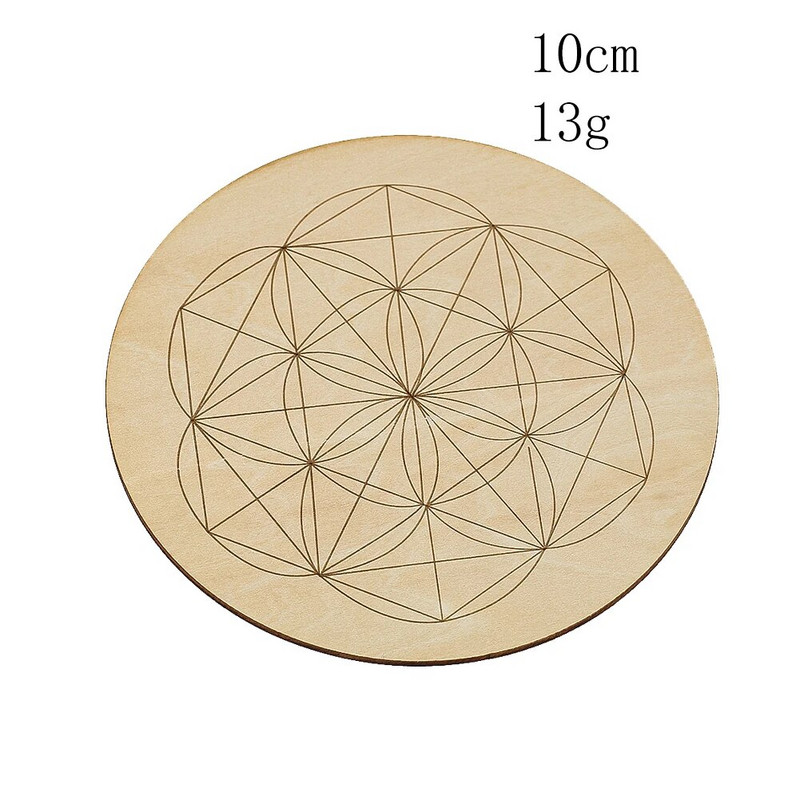 Mandala Crystal Grid lenta jogos meditacija šventa geometrinė medinė lėkštė meditacija joga dvasinė Wicca altoriaus ritualo reikmenys