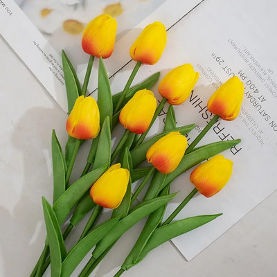 Mesterséges tulipán virágok otthoni dekorációhoz esküvői csokor menyasszonyi virágok szilikon tulipánok, mint az élő parti dekorációs növények
