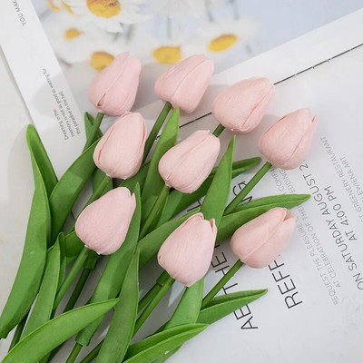 Mesterséges tulipán virágok otthoni dekorációhoz esküvői csokor menyasszonyi virágok szilikon tulipánok, mint az élő parti dekorációs növények