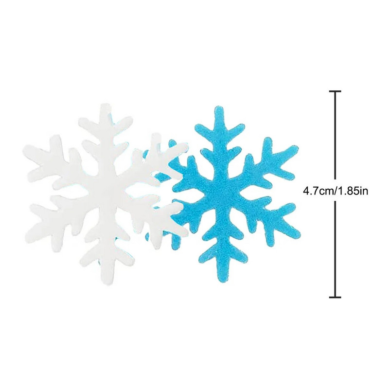 50 vnt. Valgomasis pyragas, keksas, snaigės Kalėdų žiemos vakarėlio dekoravimas balta ir mėlyna