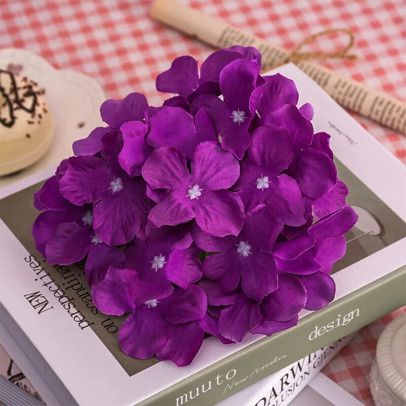 Umjetna cvjetna glava hortenzije od 13-15 cm za vjenčanje Rođendanska zabava Dekoracija DIY vijenac cvjetna zidna pozadina za fotografije