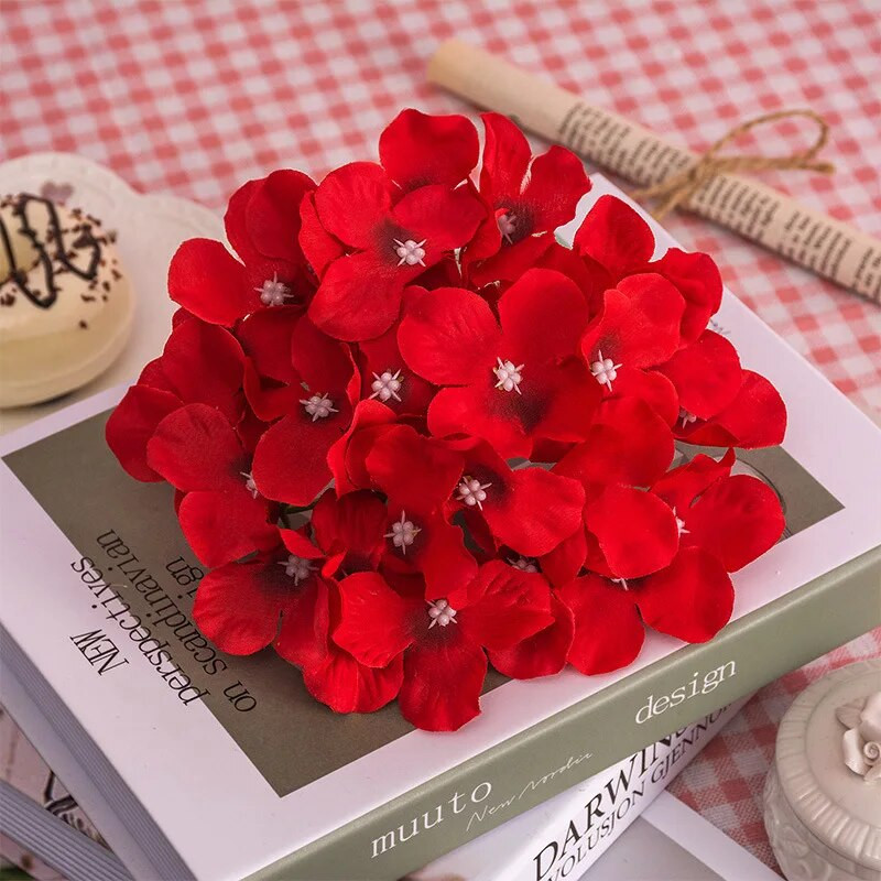 Umjetna cvjetna glava hortenzije od 13-15 cm za vjenčanje Rođendanska zabava Dekoracija DIY vijenac cvjetna zidna pozadina za fotografije