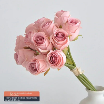 12 kézi műrózsa rügyek hamis virágok esküvői otthoni dekoráció esküvői rózsák Nappali dekorációs díszek
