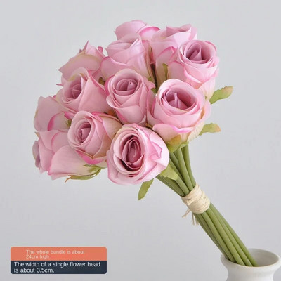 12 kézi műrózsa rügyek hamis virágok esküvői otthoni dekoráció esküvői rózsák Nappali dekorációs díszek