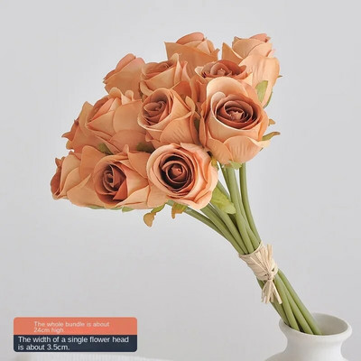 12 kézi műrózsa rügyek hamis virágok esküvői otthoni dekoráció esküvői rózsák Nappali dekorációs díszek