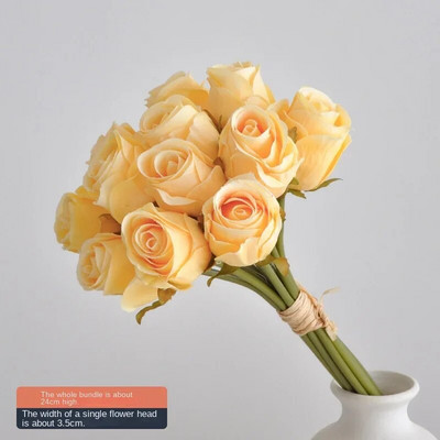 12 kézi műrózsa rügyek hamis virágok esküvői otthoni dekoráció esküvői rózsák Nappali dekorációs díszek